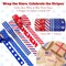 Wrapables Red White and Blue Patriotic Washi Tape Set for Memorial Day, Veterans Day, Presidents Day, Independence Day (6 Rolls)